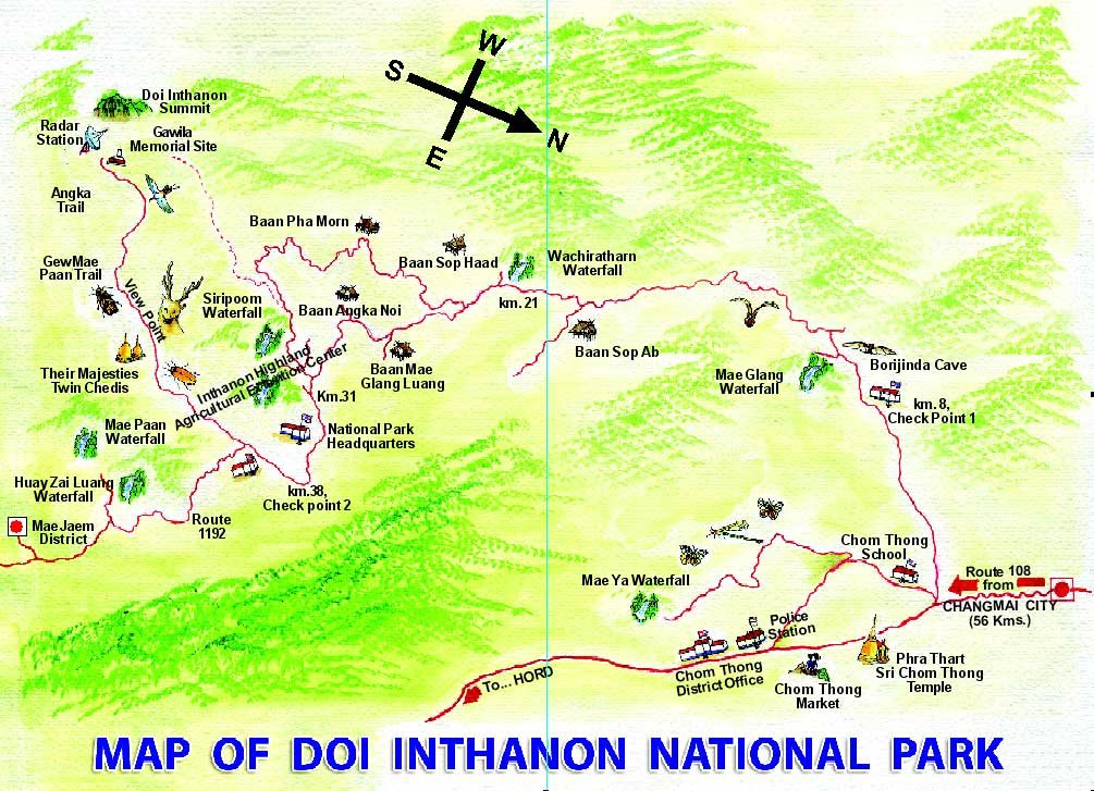 Mappa del Parco Doi Inthanon