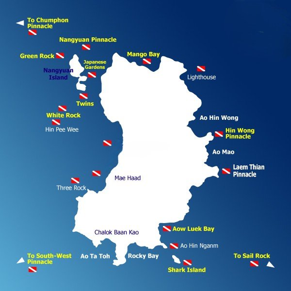 mappa di Koh Tao Paradiso Terrestre